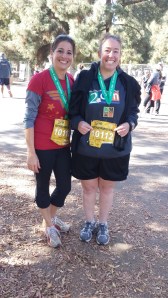 Courtney and I finished our half marathon relay! Notice how relieved, happy, and amazed we look!