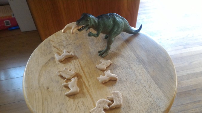 T-Rex is at the top of the animal cracker food chain!